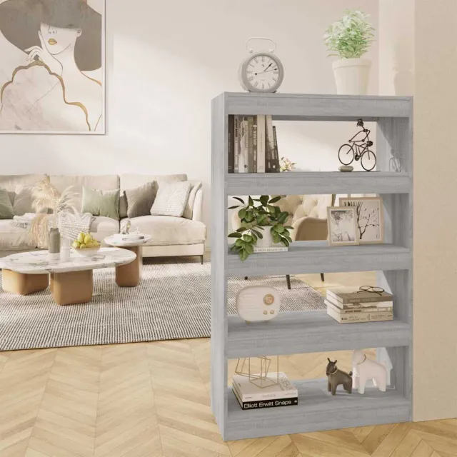 vidaXL Boekenkast/kamerscherm 80x30x135 cm bewerkt hout grijs sonoma