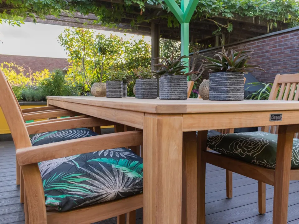 Sunyard Furniture Sunyard Buxton dining tuintafel 220x90cm bruin, foto 4