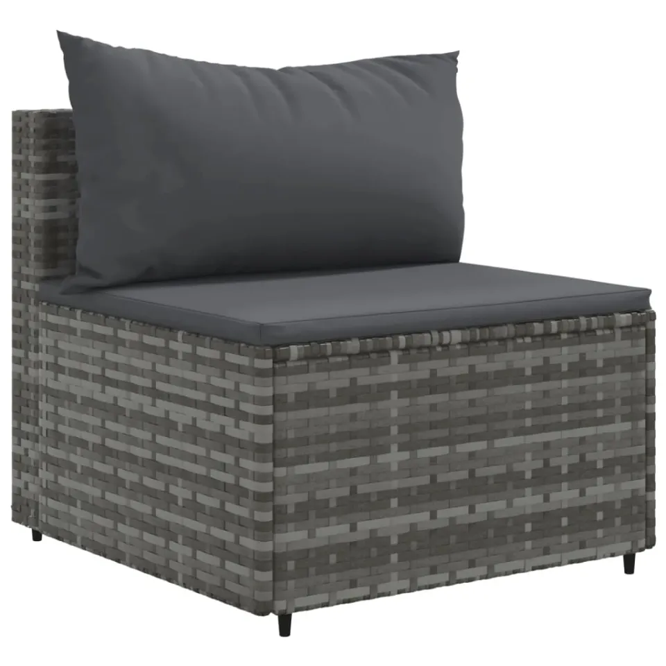 vidaXL 10-delige Loungeset met kussens poly rattan grijs, foto 4