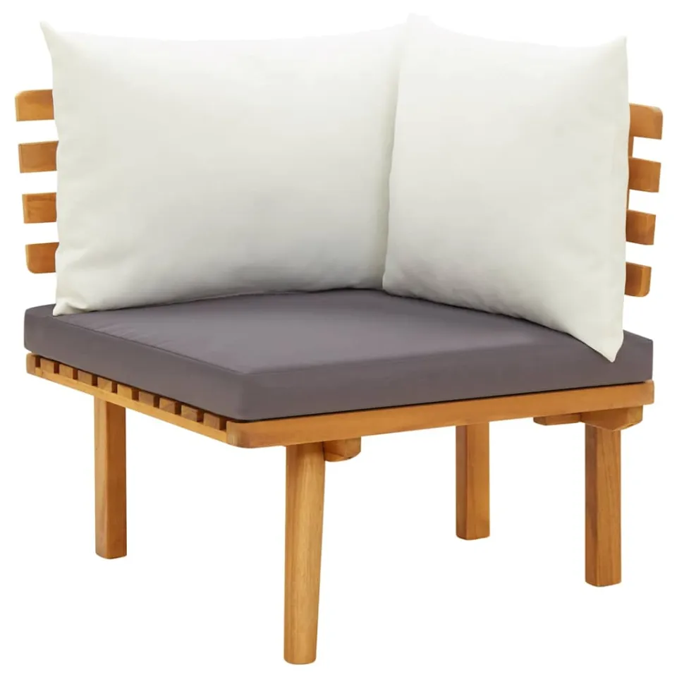 vidaXL 4-delige Loungeset met kussens massief acaciahout bruin, foto 4