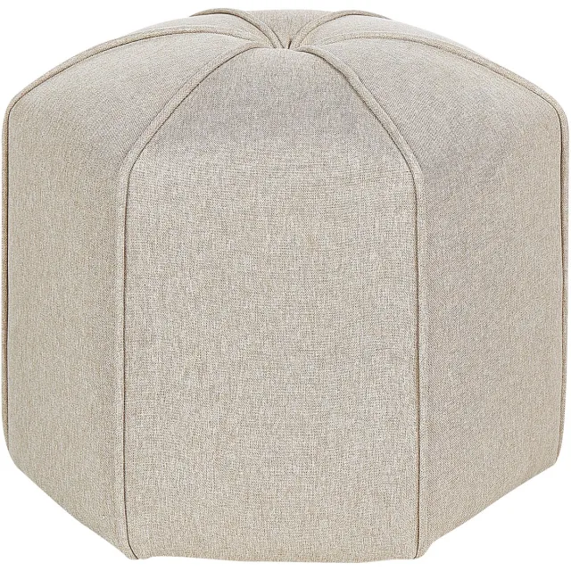 Beliani WISHEK - Poef - Beige - Linnen