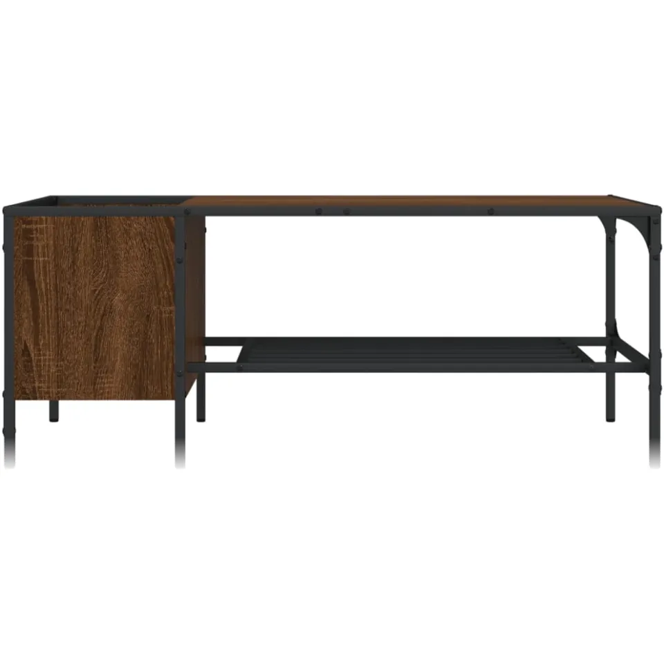 vidaXL Salontafel met rek 100x51x40 cm bewerkt hout bruin eikenkleur, foto 4