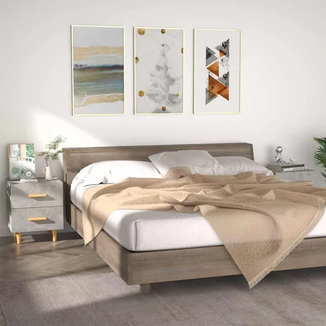 vidaXL Nachtkastjes 2 st 40x35x47,5 cm betongrijs grijs, foto 2