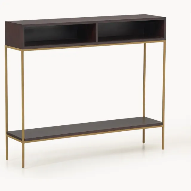 Westwing Collection Wandtafel Lyle van mangohout Goudkleurig