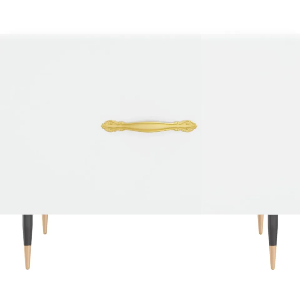 vidaXL Salontafel 50x50x40 cm bewerkt hout hoogglans wit
