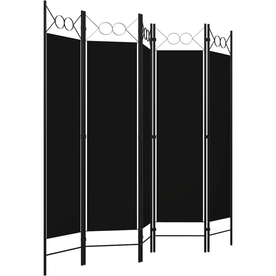 vidaXL Kamerscherm met 5 panelen 200x180 cm zwart, foto 4