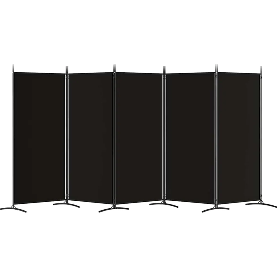 vidaXL Kamerscherm met 5 panelen 433x180 cm stof zwart, foto 4