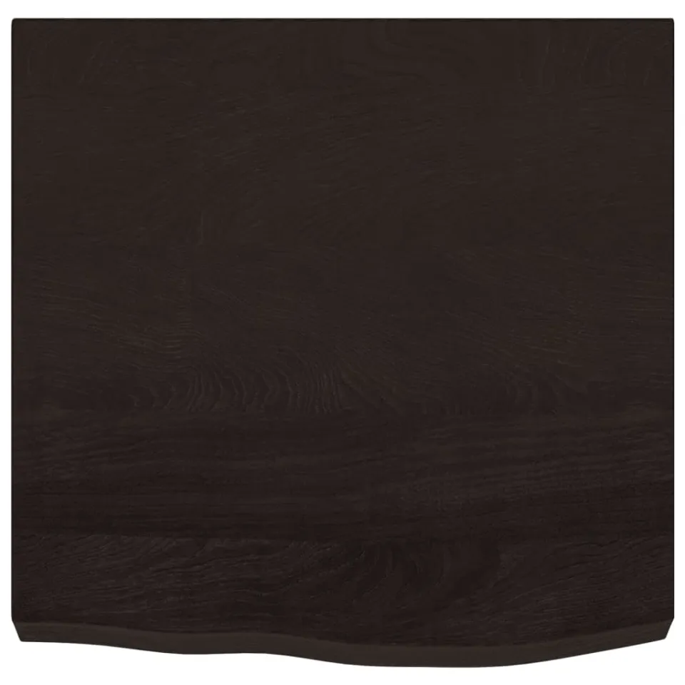 vidaXL Tafelblad 60x60x(2-6)cm behandeld massief eikenhout donkerbruin