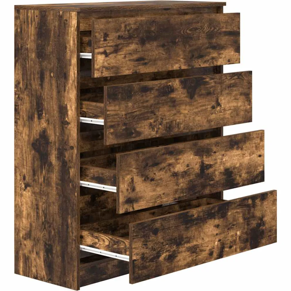 vidaXL Dressoir 80x35x99 cm spaanplaat gerookt eikenkleurig, foto 4