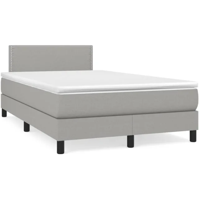 vidaXL Boxspring met matras en LED stof lichtgrijs 120x190 cm grijs