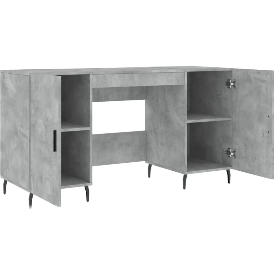 vidaXL Bureau 140x50x75 cm bewerkt hout betongrijs