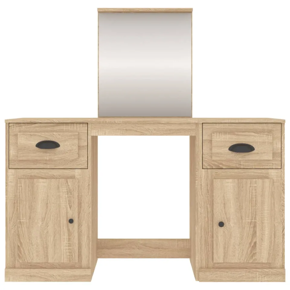 vidaXL Kaptafel met spiegel 130x50x132,5 cm sonoma eikenkleurig, foto 4