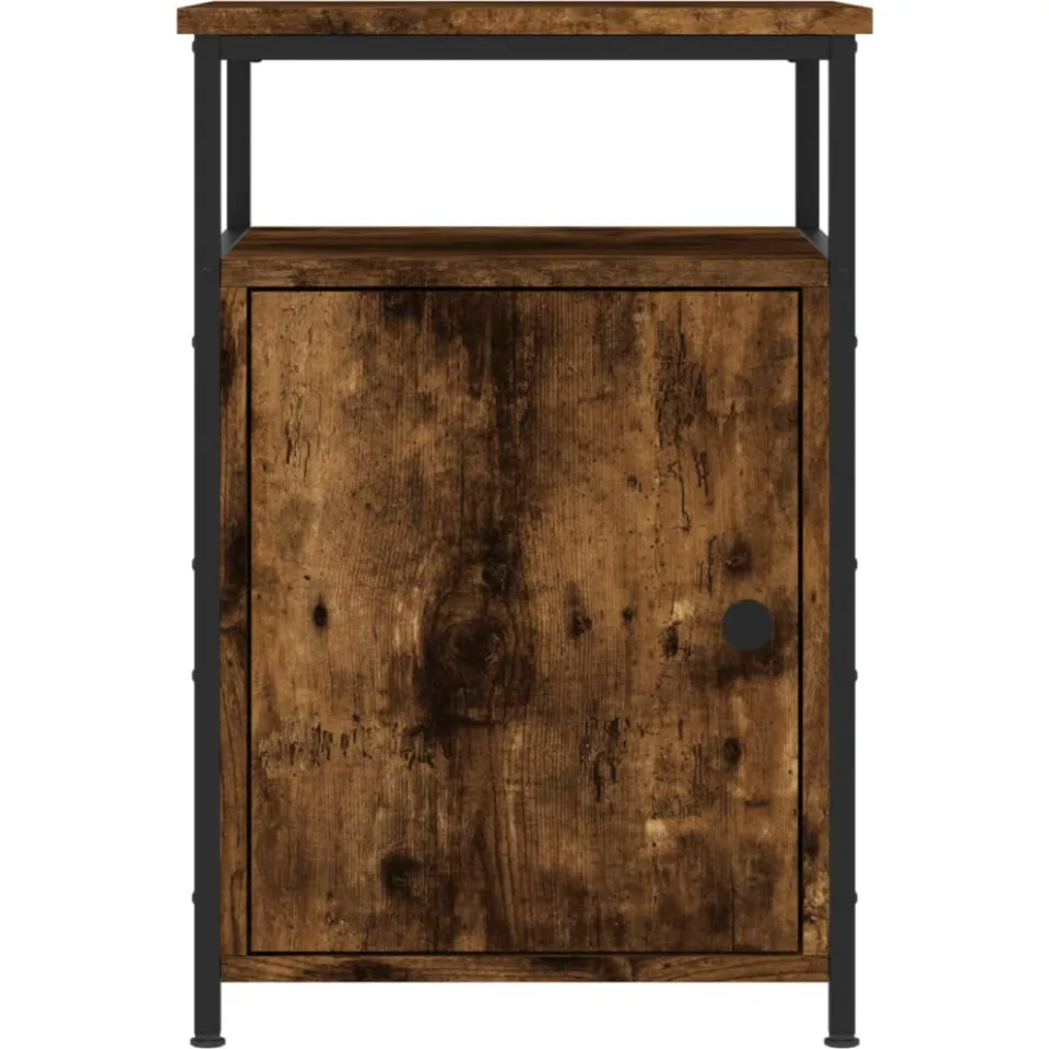 vidaXL Nachtkastje 40x42x60 cm bewerkt hout gerookt eikenkleurig, foto 4