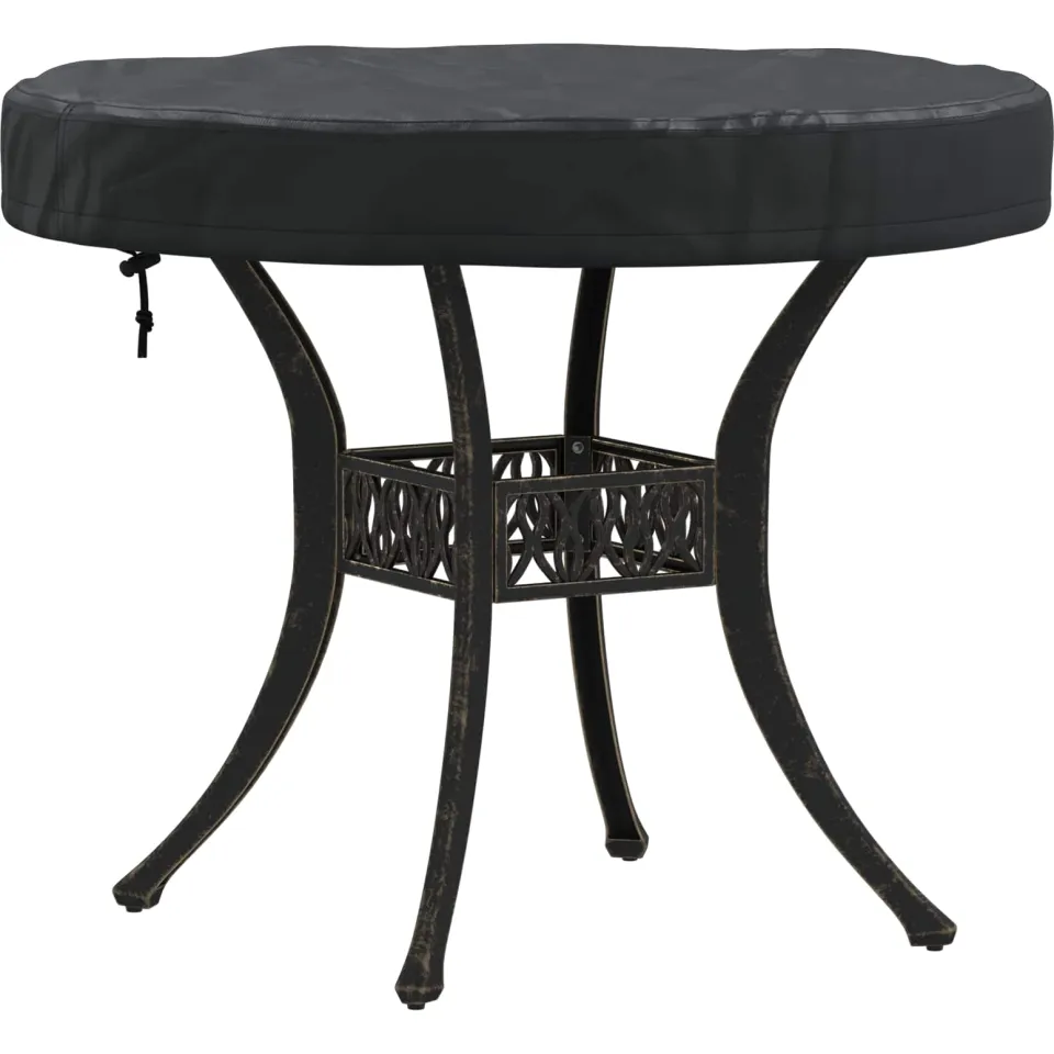 vidaXL Buiten Tafel Hoes 62 x 62 x 10 cm 210D Oxford Stof Rond zwart, foto 2