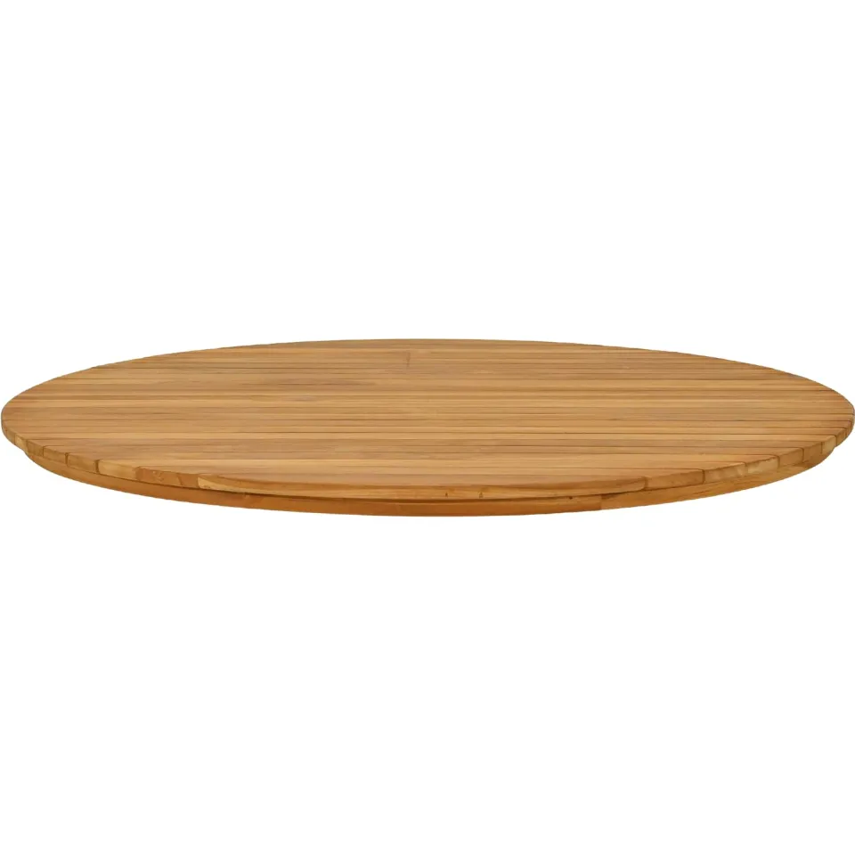vidaXL Tafelblad Ø 90 x 3,5 Rond Massief Teakhout Naturel Bruin