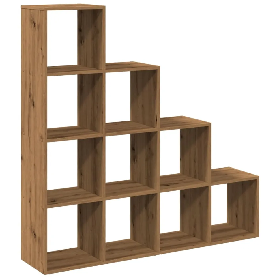 vidaXL Kamerscherm / boekenkast 131,5x29x131,5 cm hout artisanaal eik Bruin
