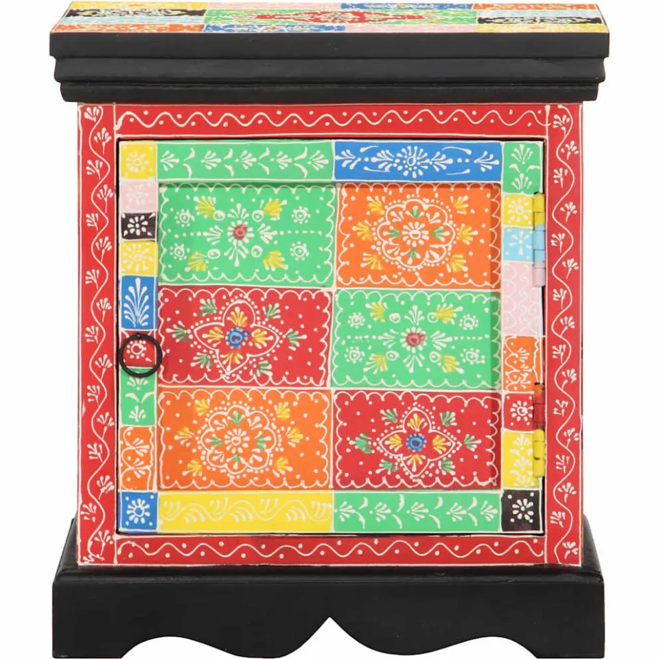 vidaXL Nachtkastje 40x35x45 cm massief mangohout mango meerkleurig, foto 2