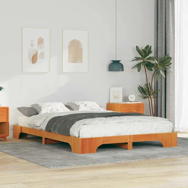 vidaXL Bedframe Bruin 140 x 220 cm Massief grenenhout