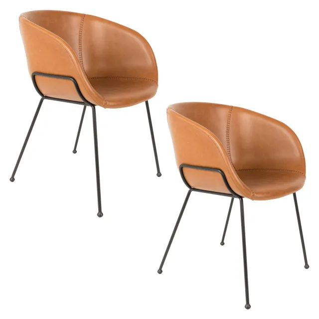 Zuiver Feston eetkamerstoel cognac