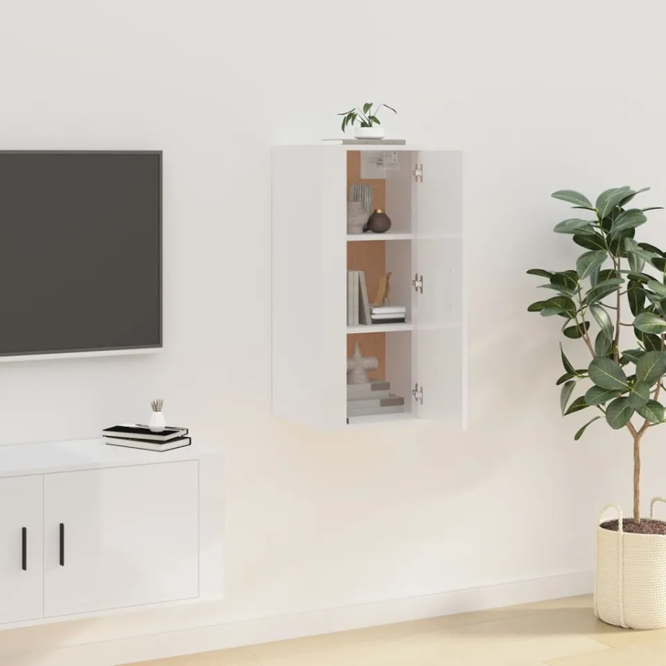 vidaXL Tv-wandmeubel 40x34,5x80 cm hoogglans wit, foto 4