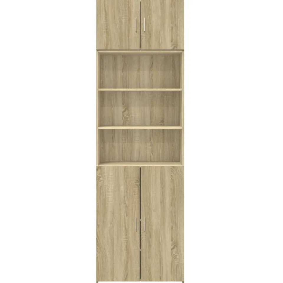 vidaXL Opbergkast 70x42,5x225 cm bewerkt hout sonoma eikenkleurig Bruin