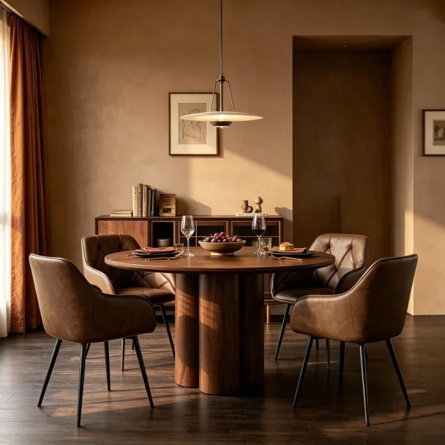 DESMIU Eetkamerstoel Set Van 2 - Kuipstoel Met Armleuningen En Ergonomische Rugleuning - Voor Eetkamer Woonkamer En Slaapkamer - Kunstleer Metaal - Donkerbruin Dark Brown