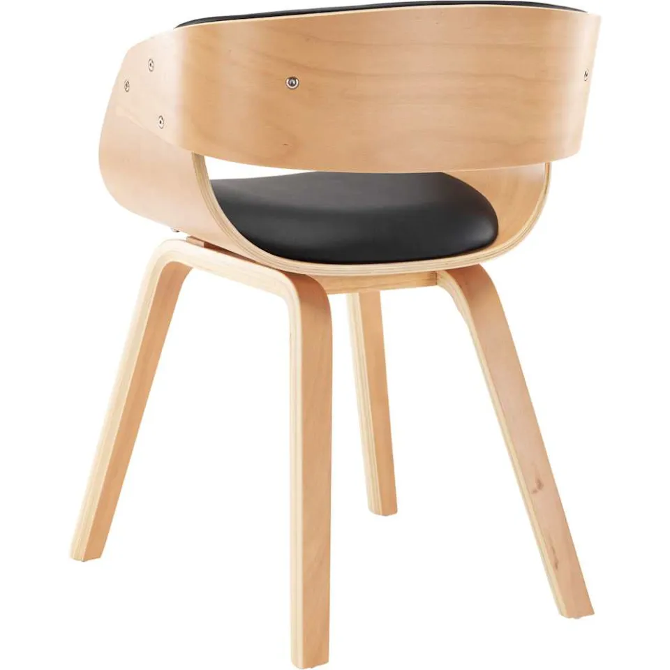 vidaXL Eetkamerstoelen 4 st gebogen hout en kunstleer zwart, foto 4