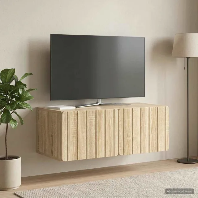 vidaXL Wandbeugel TV-kast 78,5 x 41 x 30 cm Sonoma Eiken Bewerkt hout Bruin