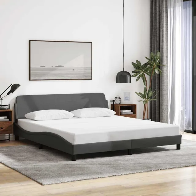 vidaXL Bedframe "Dover" stof donkergrijs 160x200 cm