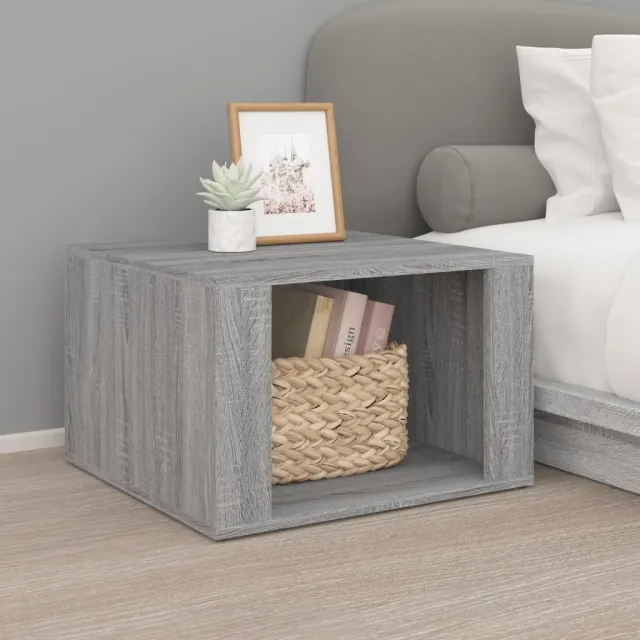 vidaXL Nachtkastje 57x55x36 cm bewerkt hout grijs sonoma eikenkleurig, foto 2