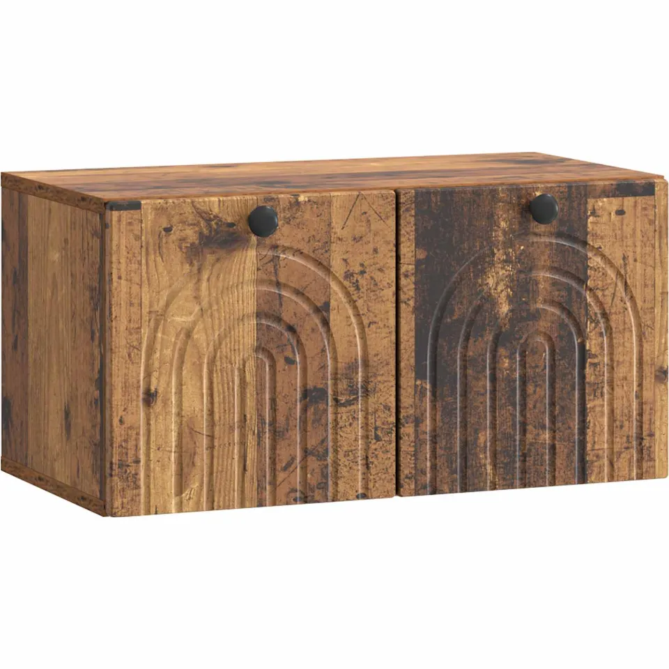 vidaXL Wandbeugel TV-kast Oud hout 59,5 x 31 x 30 cm Bewerkt hout bruin, foto 3