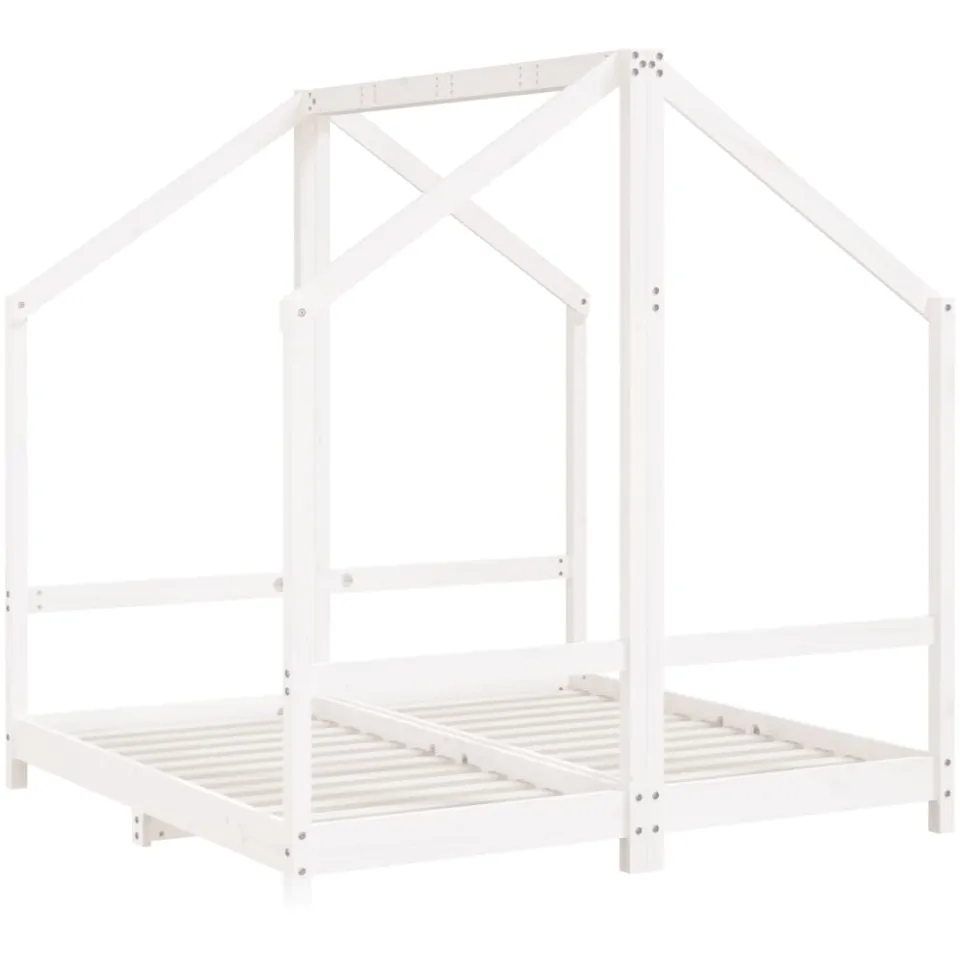 vidaXL Kinderbedframe 2x(70x140 cm massief grenenhout wit