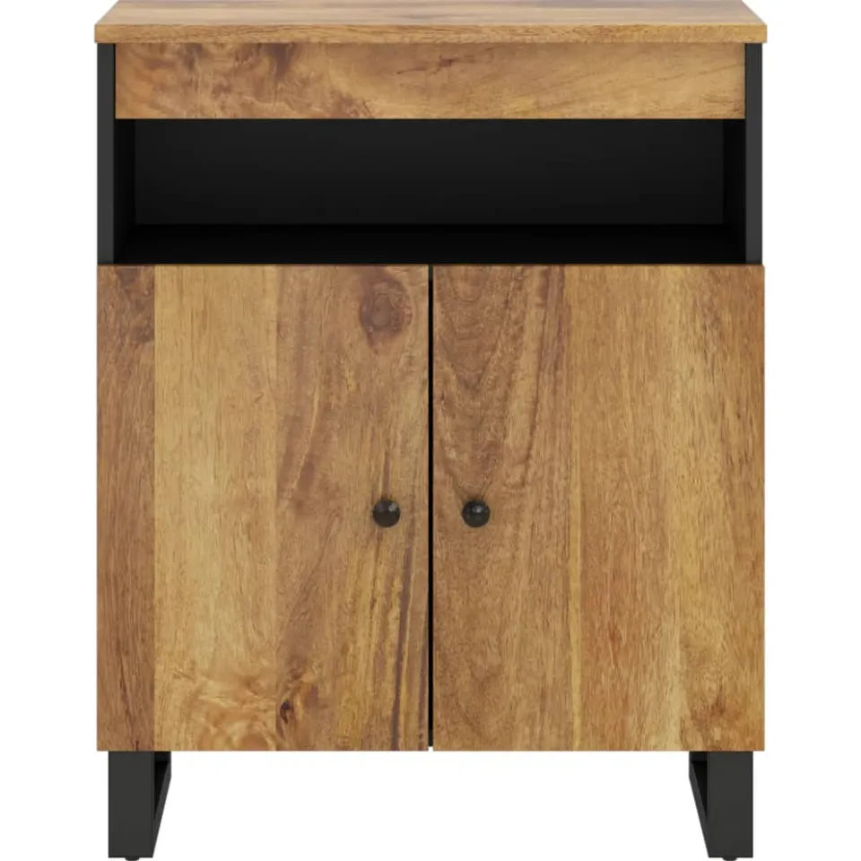 vidaXL Dressoir met 2 deuren 60x33x75 cm massief mangohout Bruin