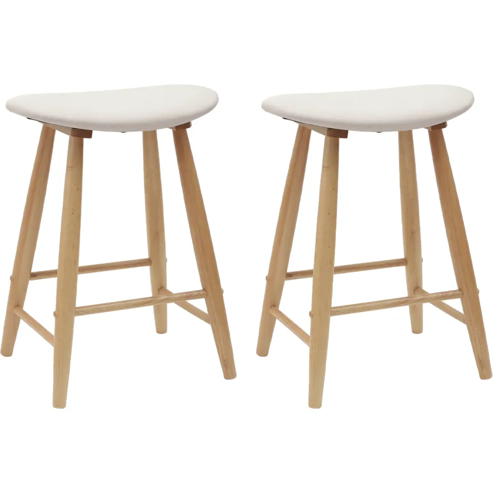 vidaXL Eettafelstoelen 2 st Massief Rubberhout Naturel 46 x 37 x 63 cm Bruin