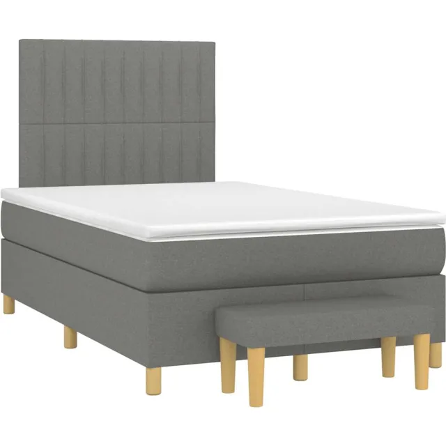 vidaXL Boxspring met matras stof donkergrijs 120x190 cm grijs
