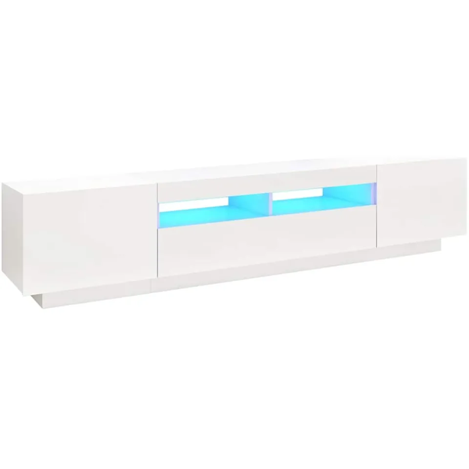 vidaXL Tv-meubel met LED-verlichting 200x35x40 cm wit