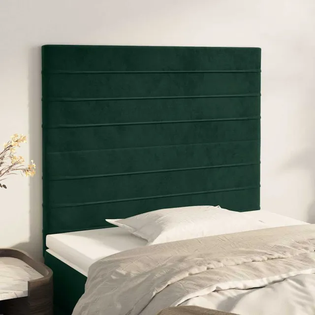vidaXL Hoofdbord donkergroen 100x5x118/128 cm fluweel groen