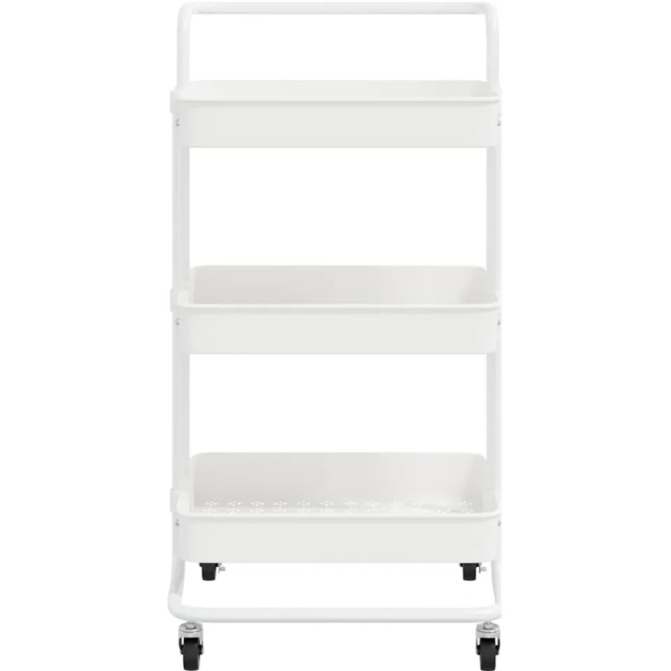 vidaXL Keukentrolley 3-laags 42x35x85 cm ijzer en ABS wit