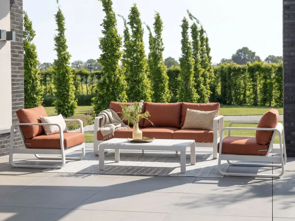 Forza Furniture Forza Liri stoel-bank loungeset 4-delig oranje, foto 2