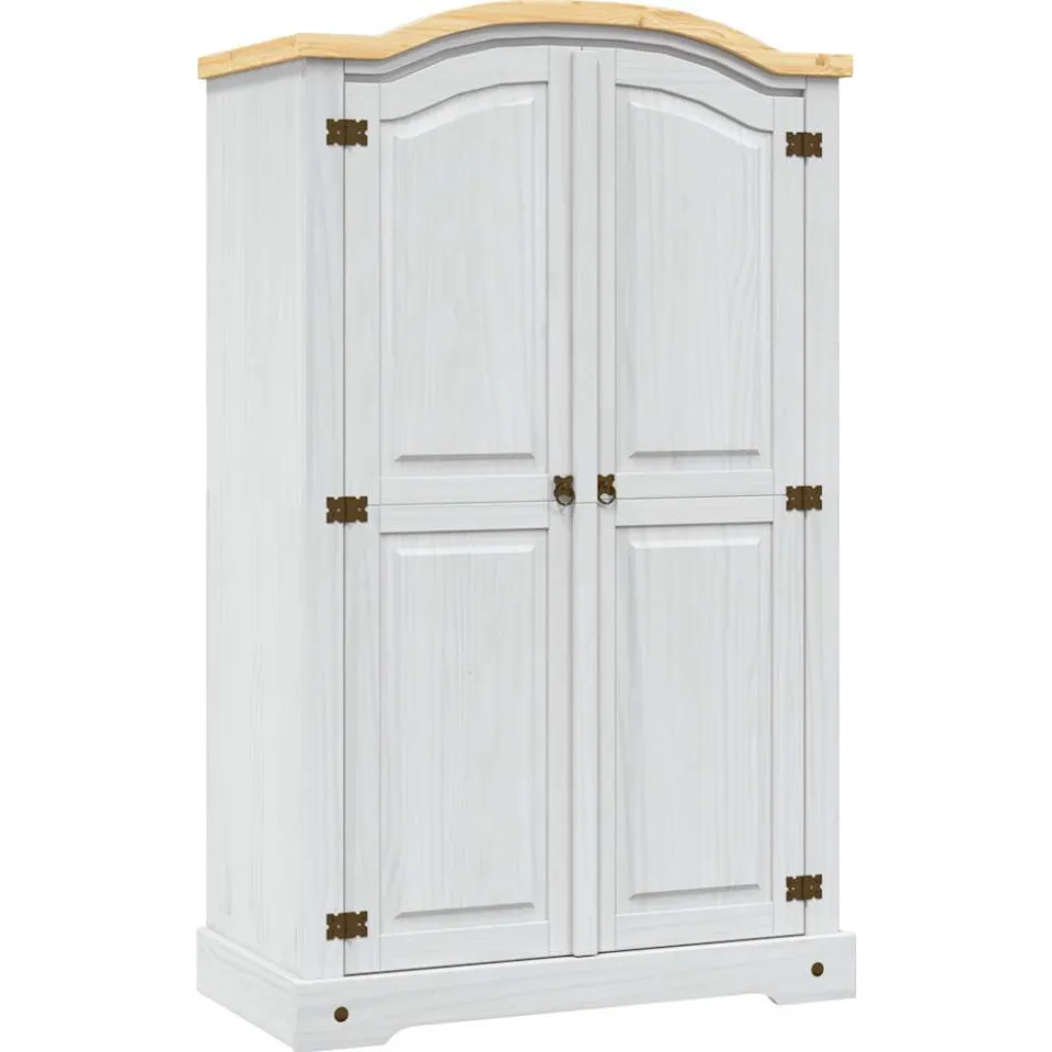 vidaXL Kledingkast met 2 deuren Mexicaans grenenhout Corona-stijl wit, foto 3
