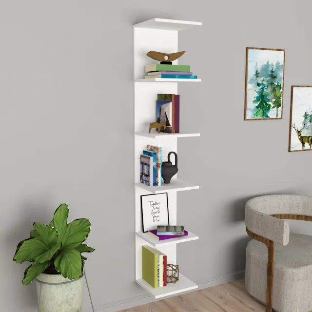 en.casa Wandplank Surahammar 180x34,5x30 cm wit