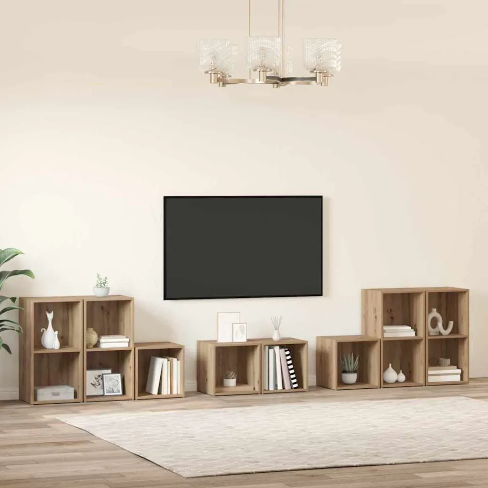 vidaXL TV-kast set 8 st 37 x 35 x 72 cm Artisan Eiken, foto 4