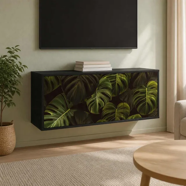 vidaXL Wandgemonteerd tv-meubel ELBURG 102 x 33 x 40 cm Zwart eiken, foto 2