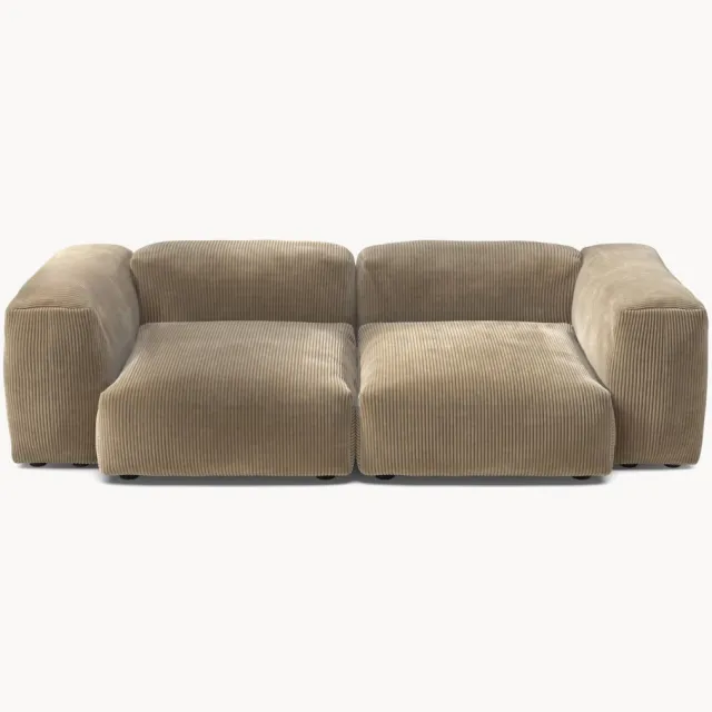 vetsak Modulaire fluwelen bank Vetsak (2-zits) Beige