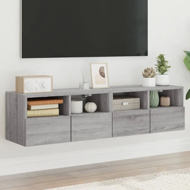 vidaXL Tv-wandmeubels 2 st 60x30x30 cm bewerkt hout grijs sonoma eiken