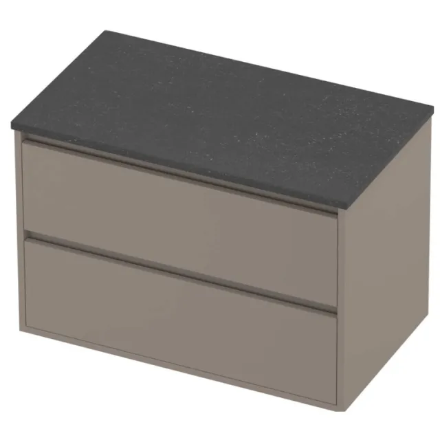 Proline Deck Badmeubelset Hardsteen Greeploos Symmetrisch Kader 80x46x54 cm Blue Stone Clay Beige