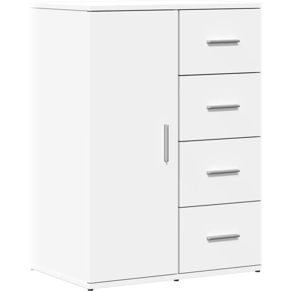 vidaXL Dressoirs 2 st 59x39x80 cm bewerkt hout wit, foto 4