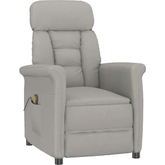vidaXL Massagestoel Lichtgrijs 96.5 x 70.5 x 95 cm Microvezel