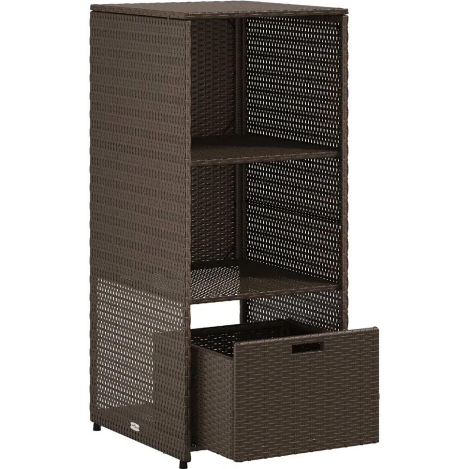 vidaXL Tuinkast 50x55x115 cm poly rattan bruin, foto 4