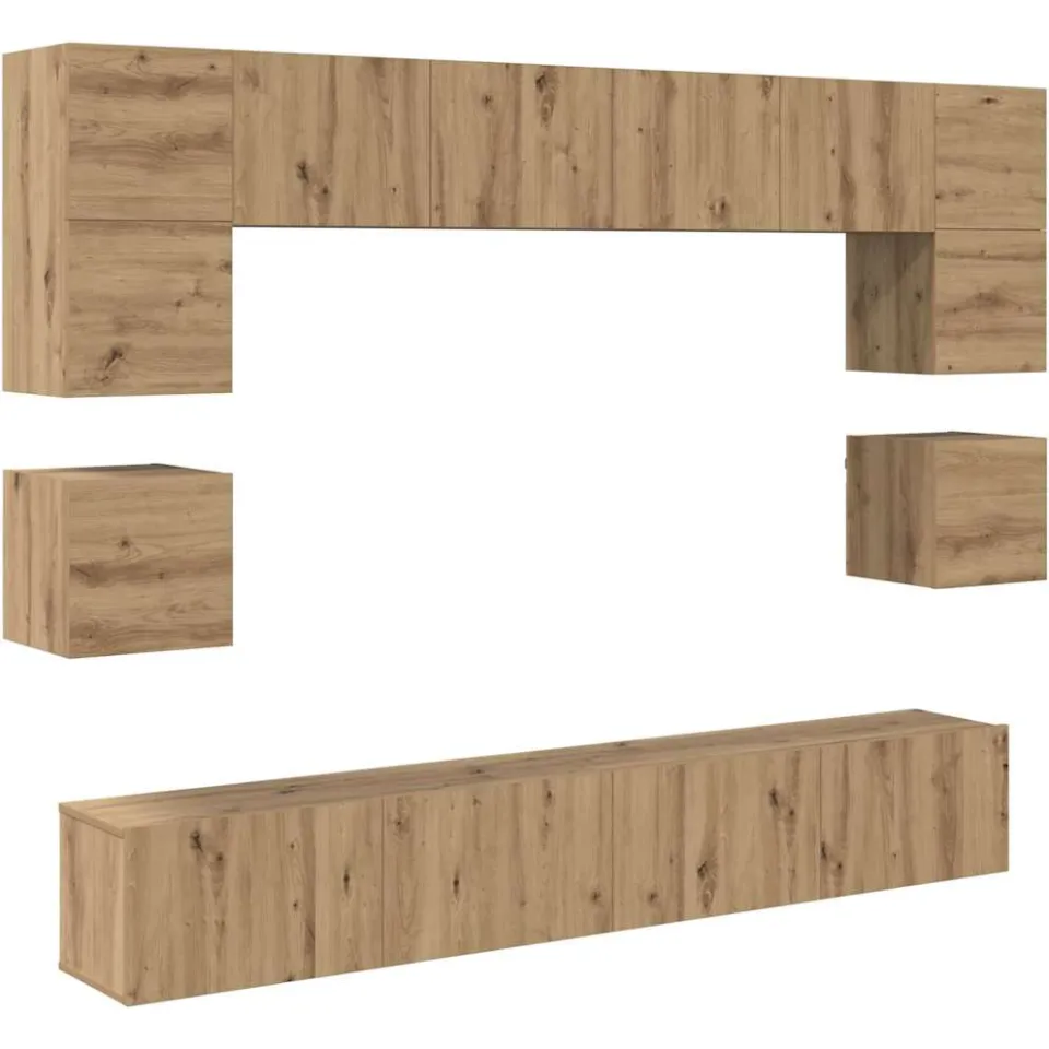 vidaXL Tv-meubelset 8 st 100 x 30 x 30 cm Artisan Eiken, foto 3
